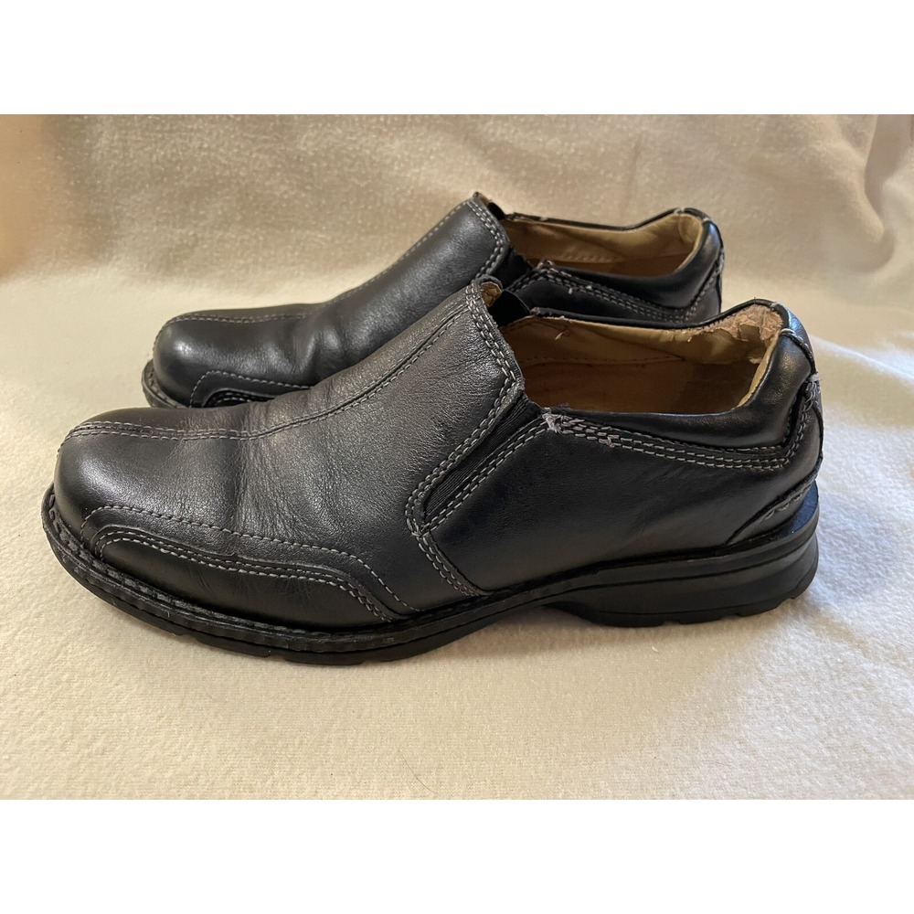 Dockers Men's Pro Style Leather Slip On Black Shoes #90-98274 Size 8M